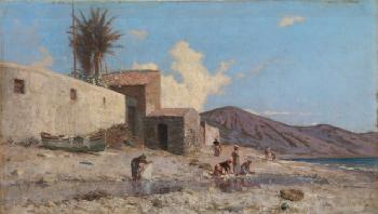 Les lavandières auprès de San Remo by François Bocion