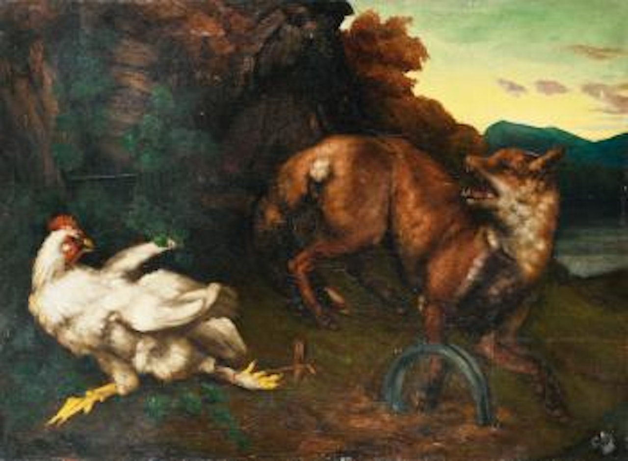 Renard Pris Au Piège by Gustave Courbet