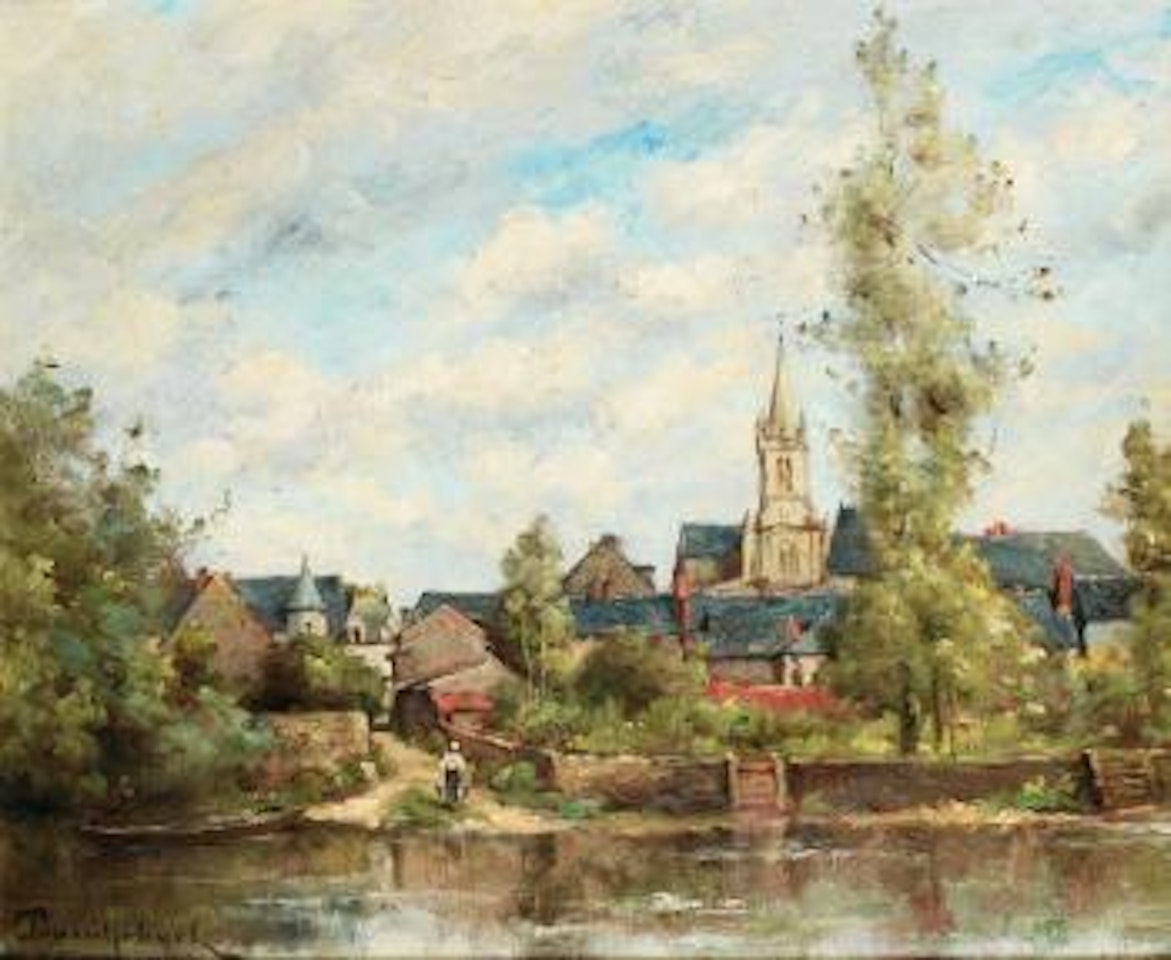 Village Au Bord d'une Rivière by Paul Désiré Trouillebert