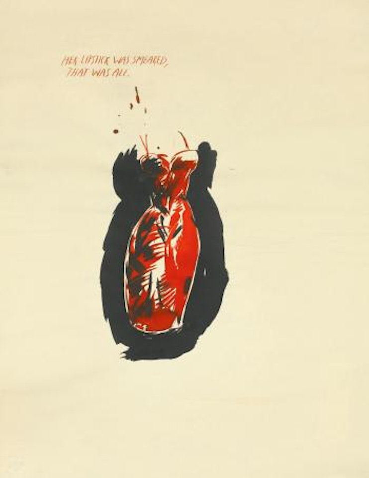 Untitled (Her Lipstick Was Smeared) by Raymond Pettibon