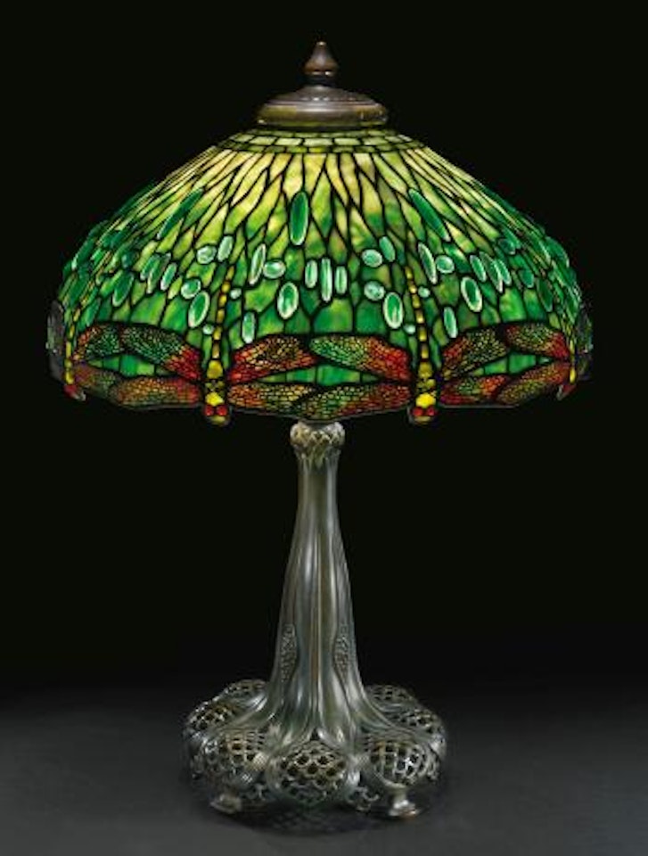 Hanging Head Dragonfly Table Lamp by Tiffany Studios