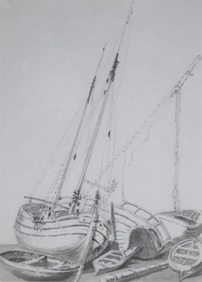 Fishing boats at low tide by Joseph Mallord William Turner