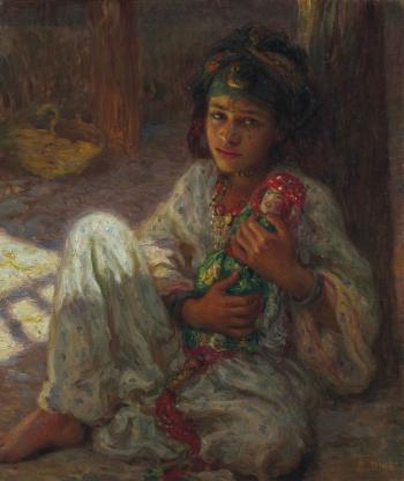 Petite-fille à la poupée by Etienne Alphonse Dinet