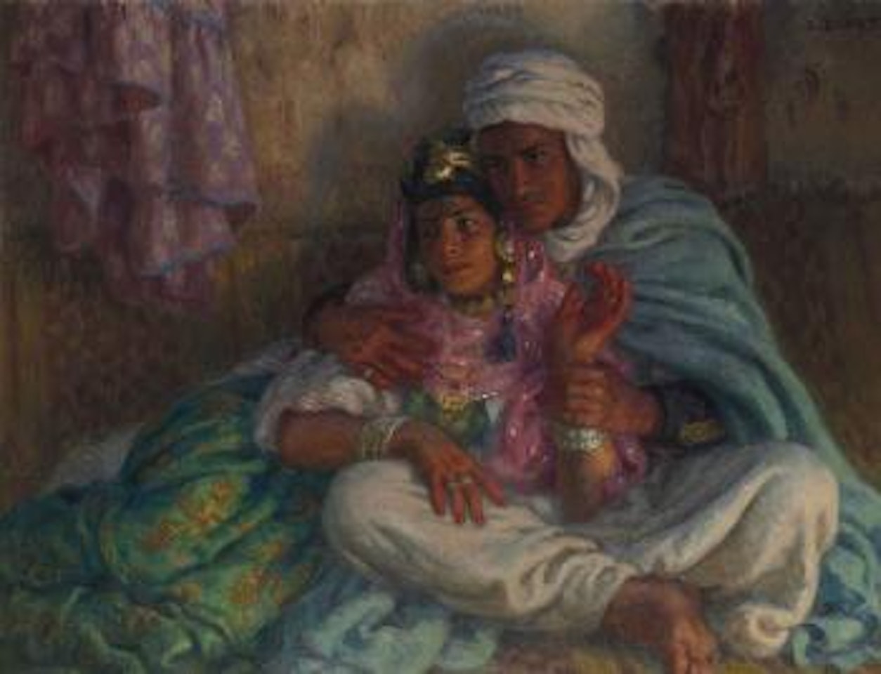 Les amoureux by Etienne Alphonse Dinet