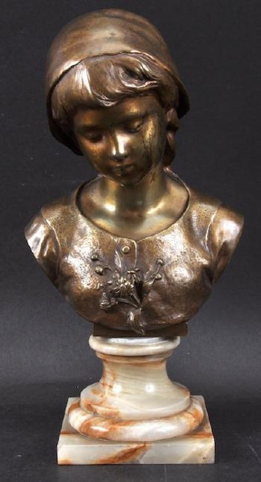 Bust of a young girl by Mathurin Moreau