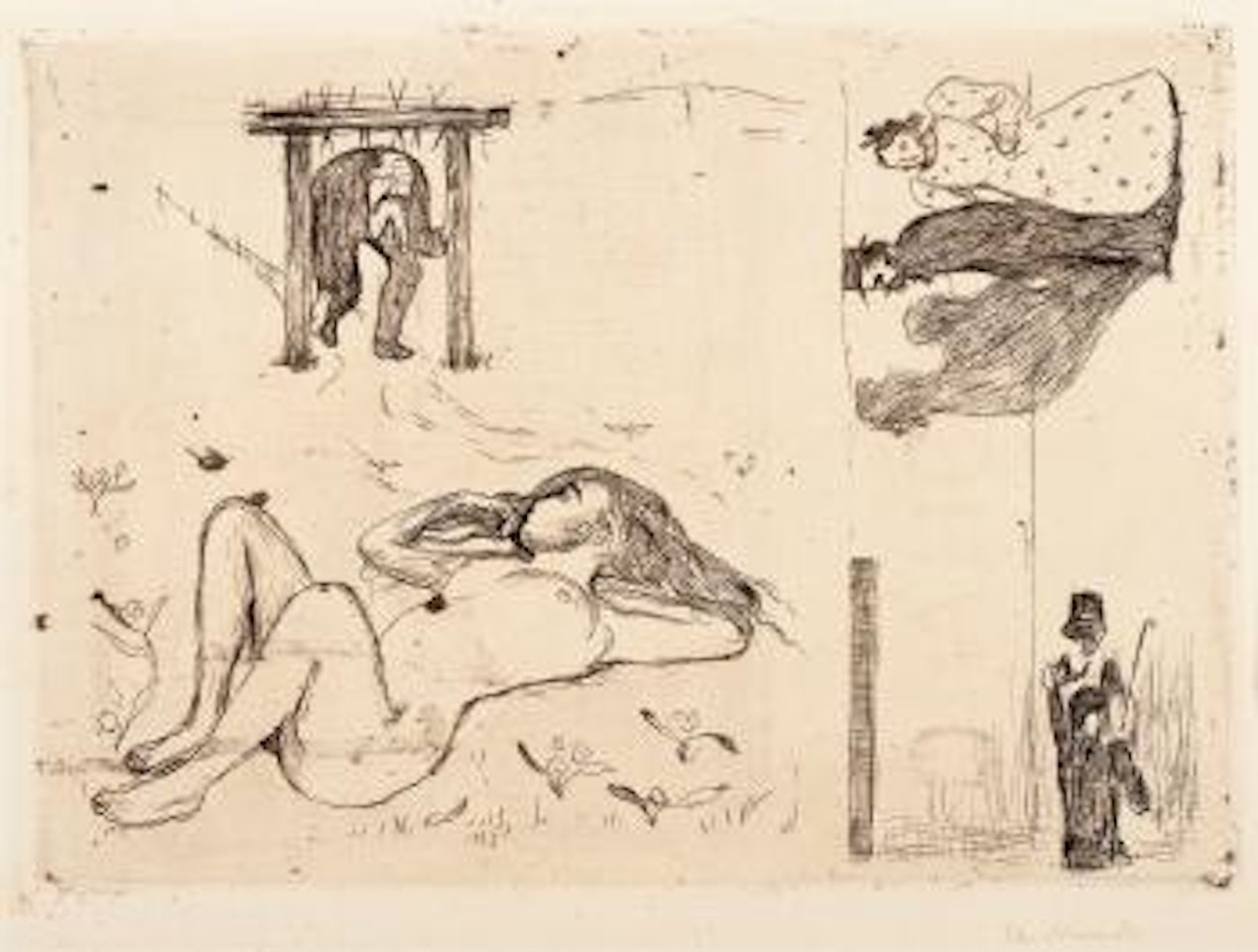 Under åket og Selvmorderen by Edvard Munch