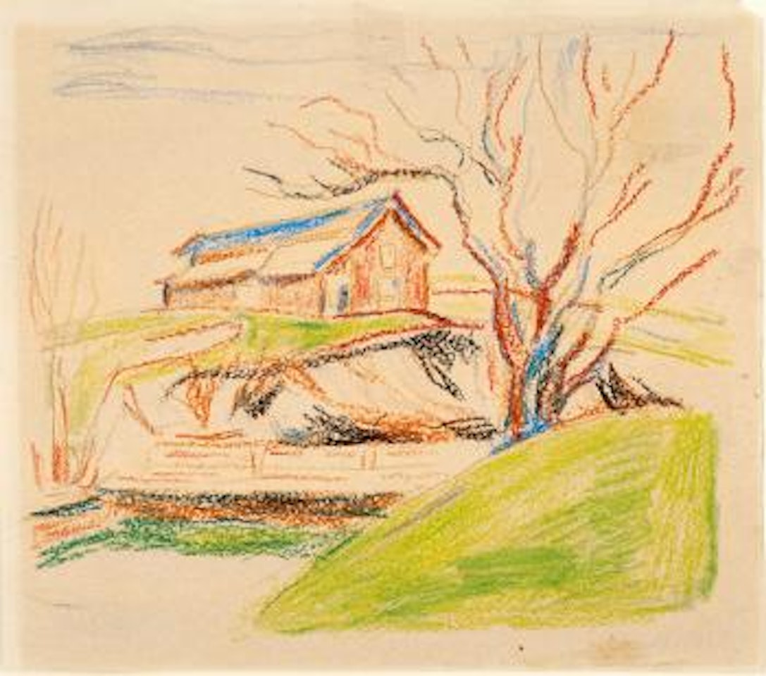 Måneskinn utenfor huset by Edvard Munch