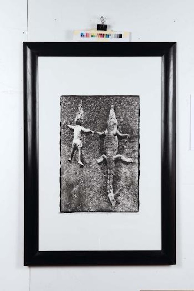 Alistar and crocc by Peter Beard