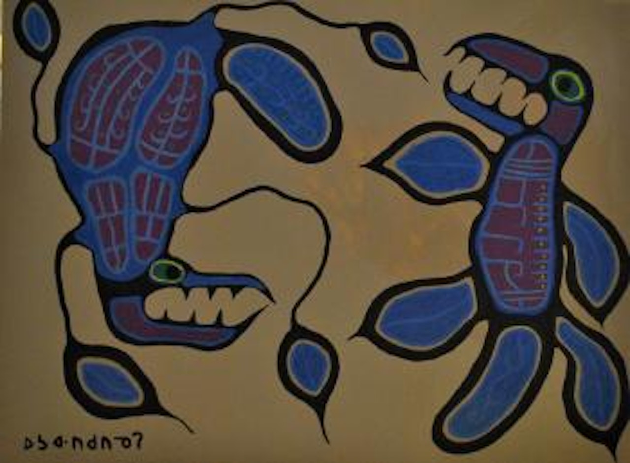 Water spirits do battle by Norval Morrisseau