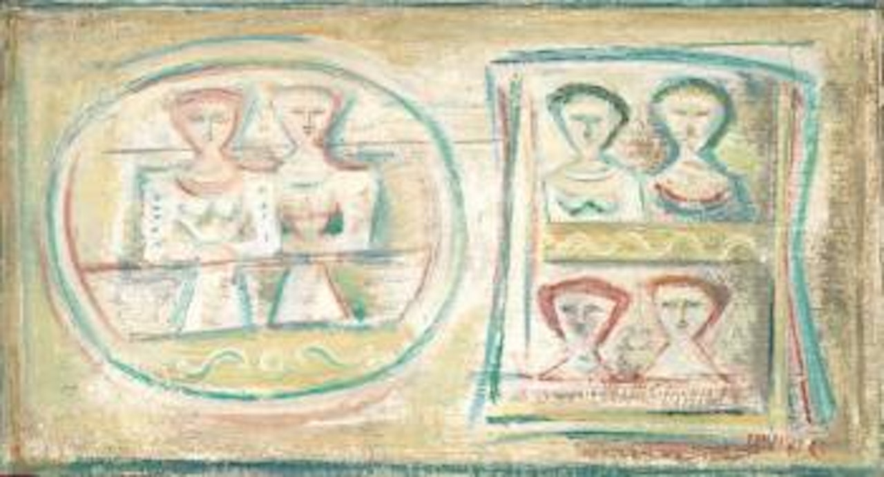 Donne al teatro by Massimo Campigli