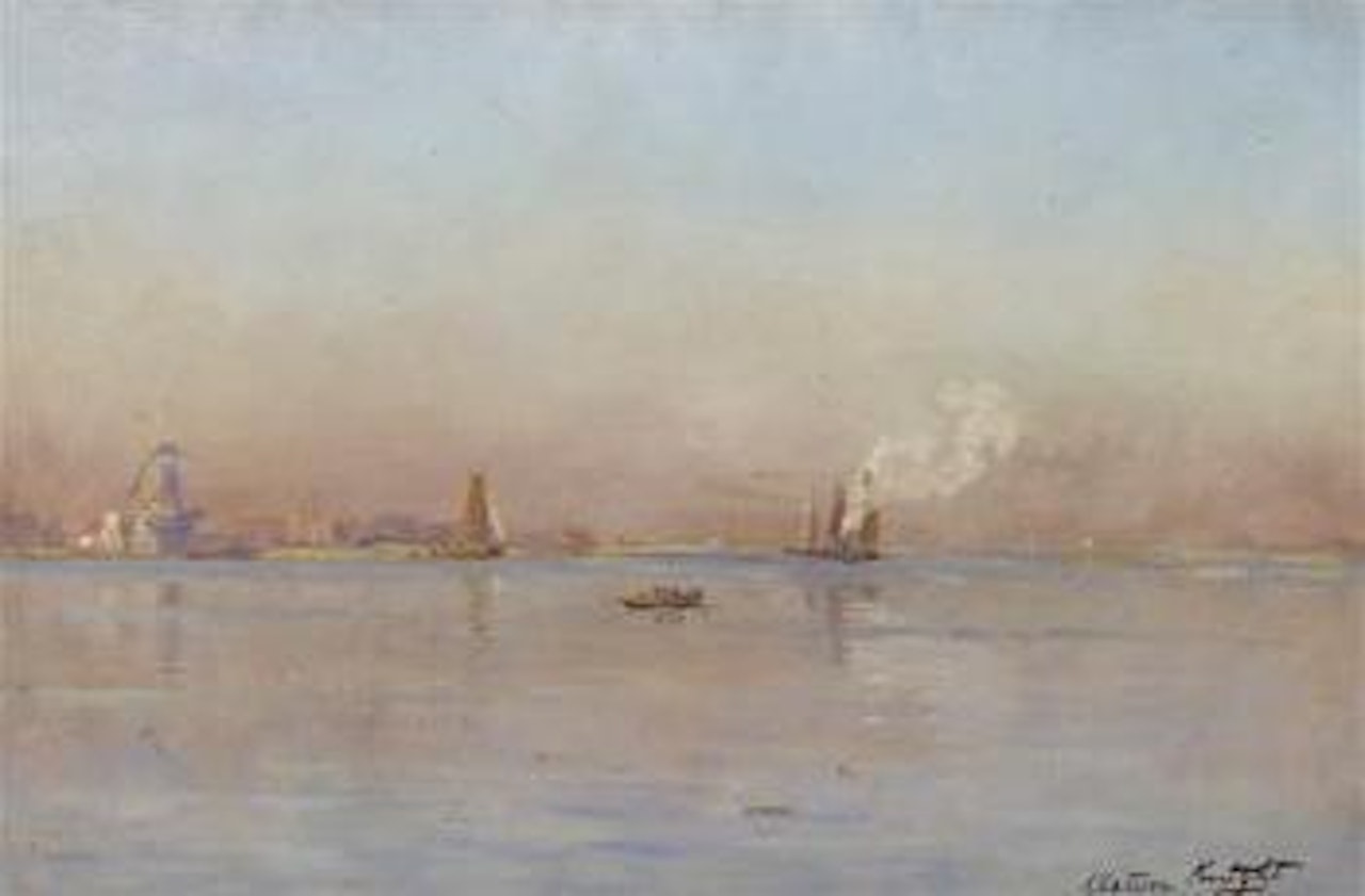 Row Boat In The Harbor by Louis Aston Knight
