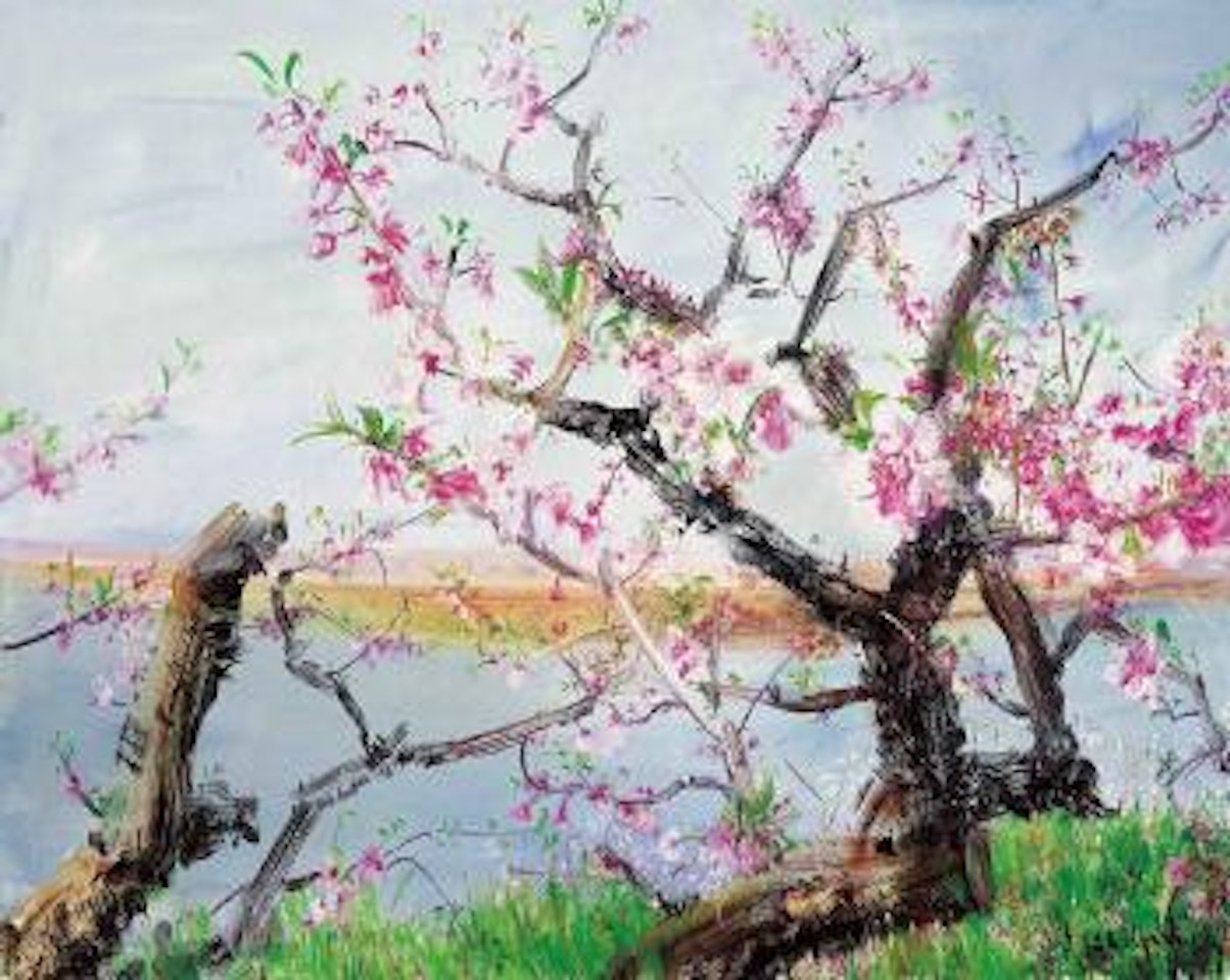 Peaching blossom dancing in spring wind by Zhou Chunya