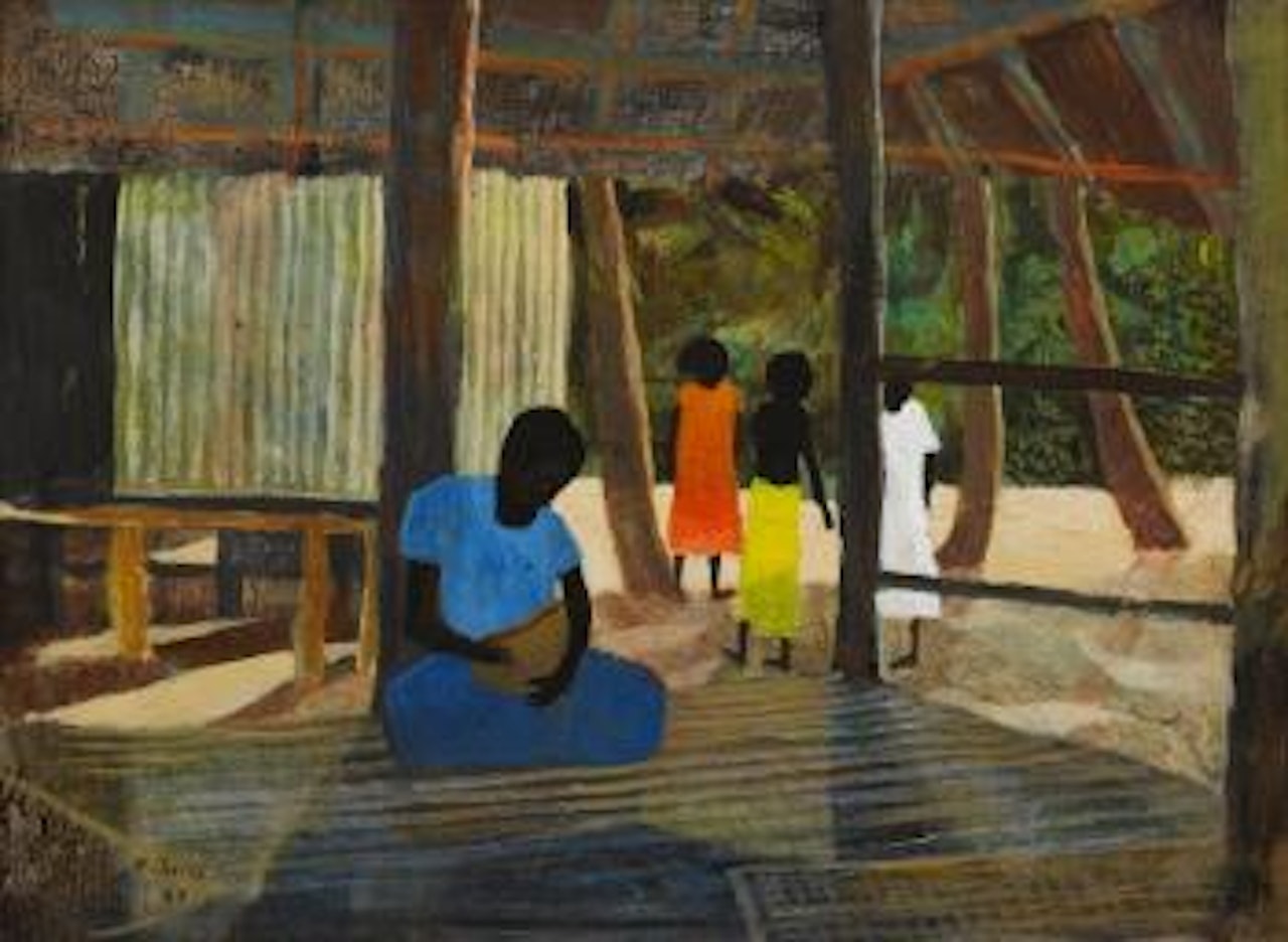 Man with basket, Sagavana Village by Ray Austin Crooke