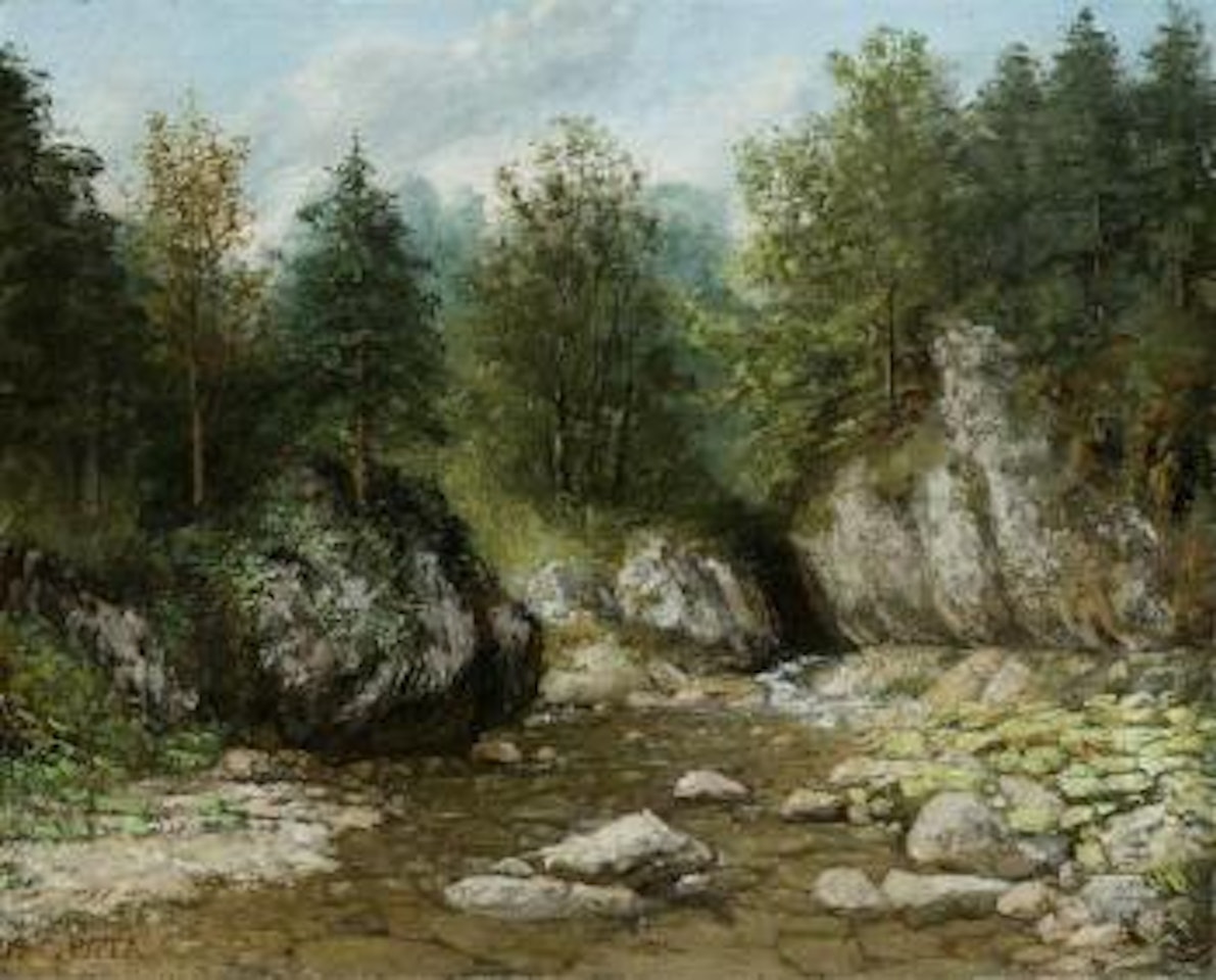 Flusslandschaft mit einem Wald im Hintergrund by Cherubino Pata