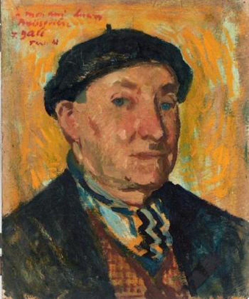 Portrait du marchand de couleurs au béret, Lucien Buissonière - Paris by François Gall