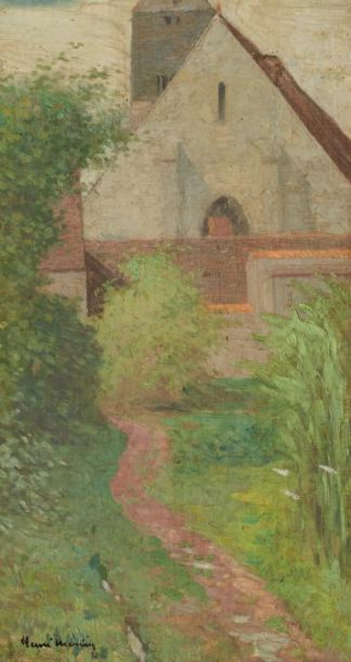 Paysage à l'église by Henri Jean Guillaume Martin