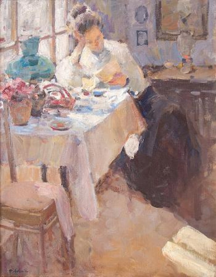 Femme à la lecture by Petr Alekseevich Levchenko