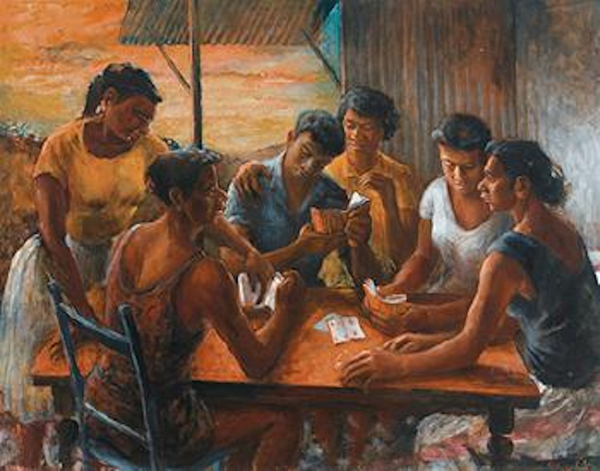 The Card Players by Margaret Hannah Olley