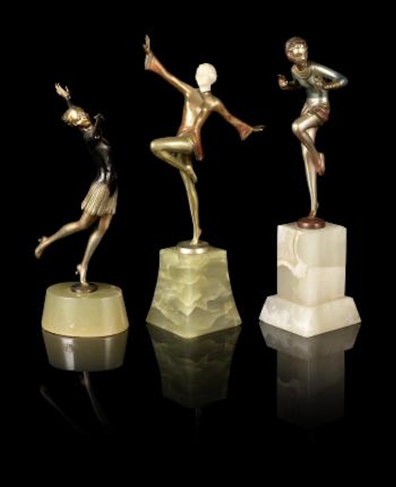 A Cold-painted Bronze Study of a Dancing Girl by Josef Lorenzl