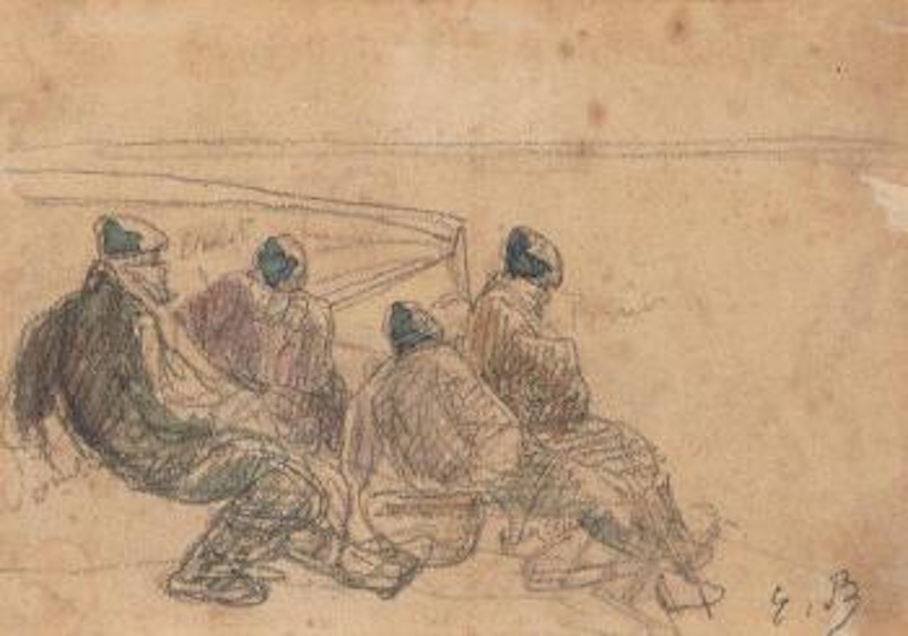 Pêcheurs au repos by Eugène Boudin