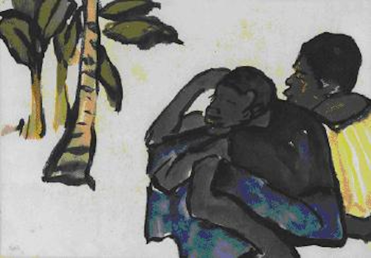 Hockende Südseeinsulaner by Emil Nolde