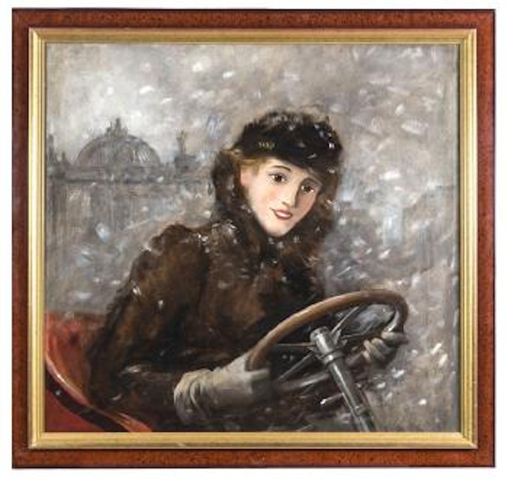 Madame, au Salon de l'Auto by Leon Comerre