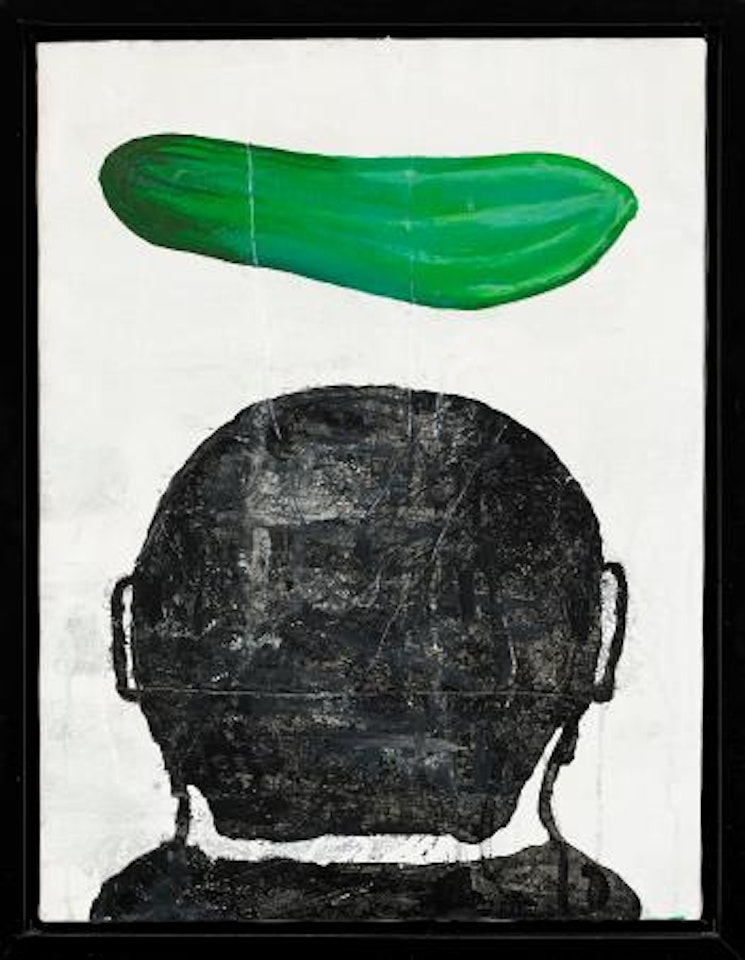 Composition with cucumber by Donald Baechler