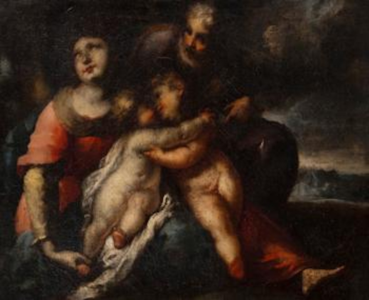 Sainte Famille et saint Jean-Baptiste dans un paysage by Valerio Castello