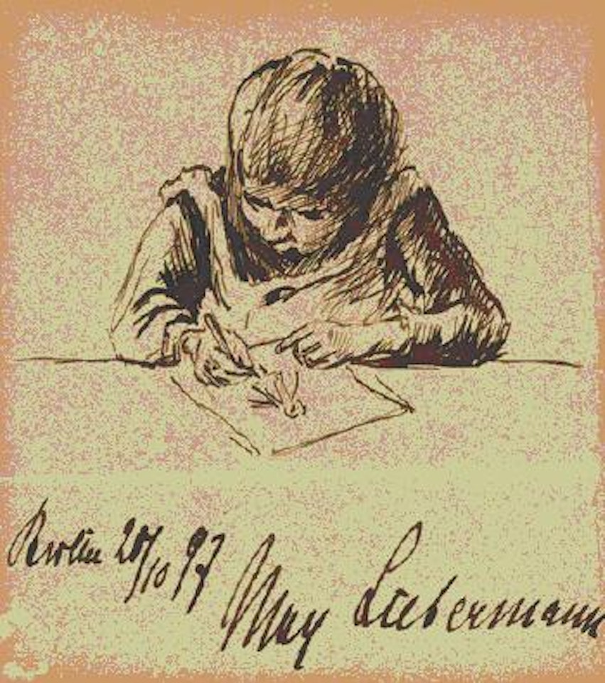 Zeichnendes Mädchen by Max Liebermann