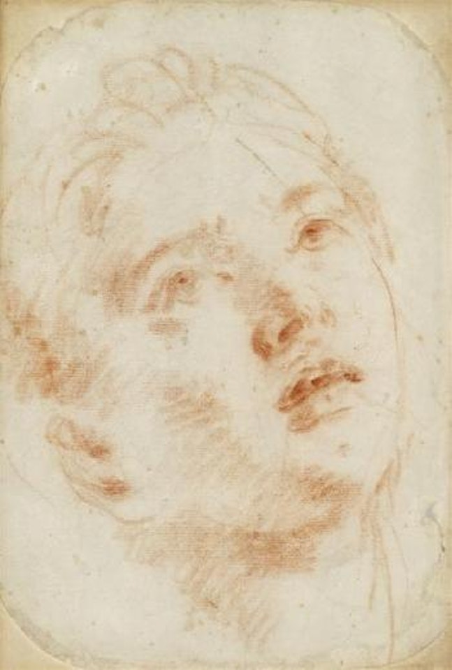 Study Of An Upturned Head by Giovanni Domenico Tiepolo