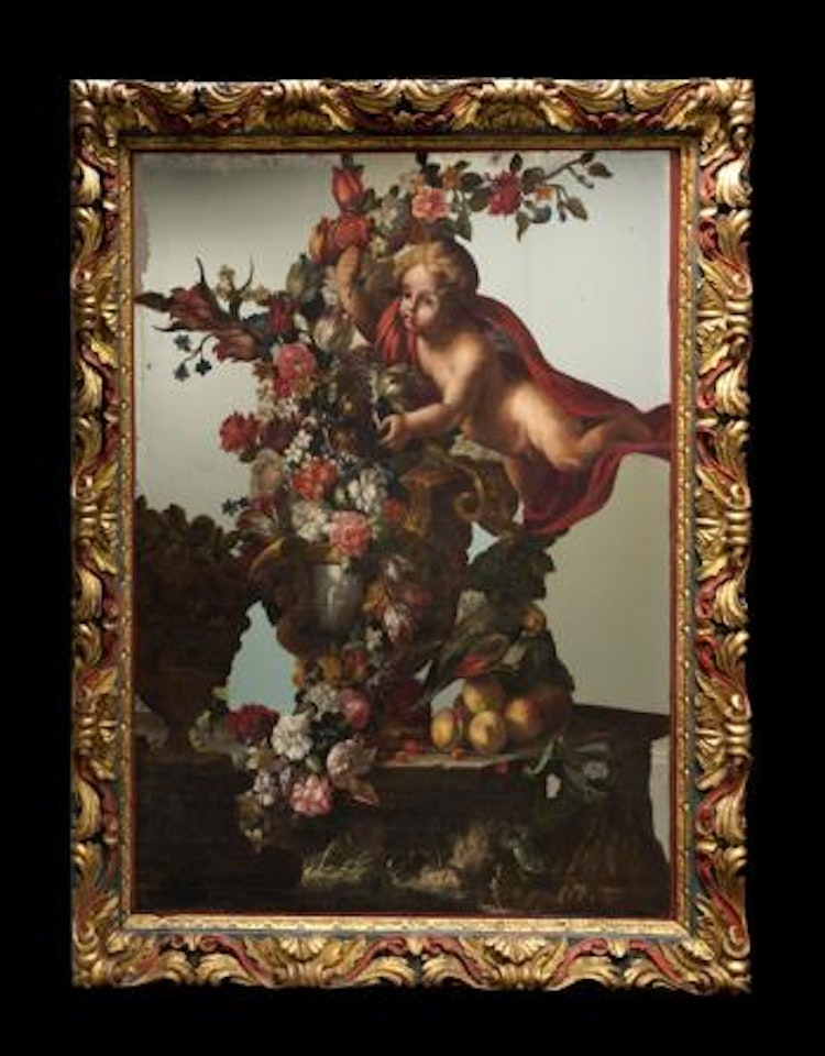 Amour près d'une aiguière casque by Sienese School