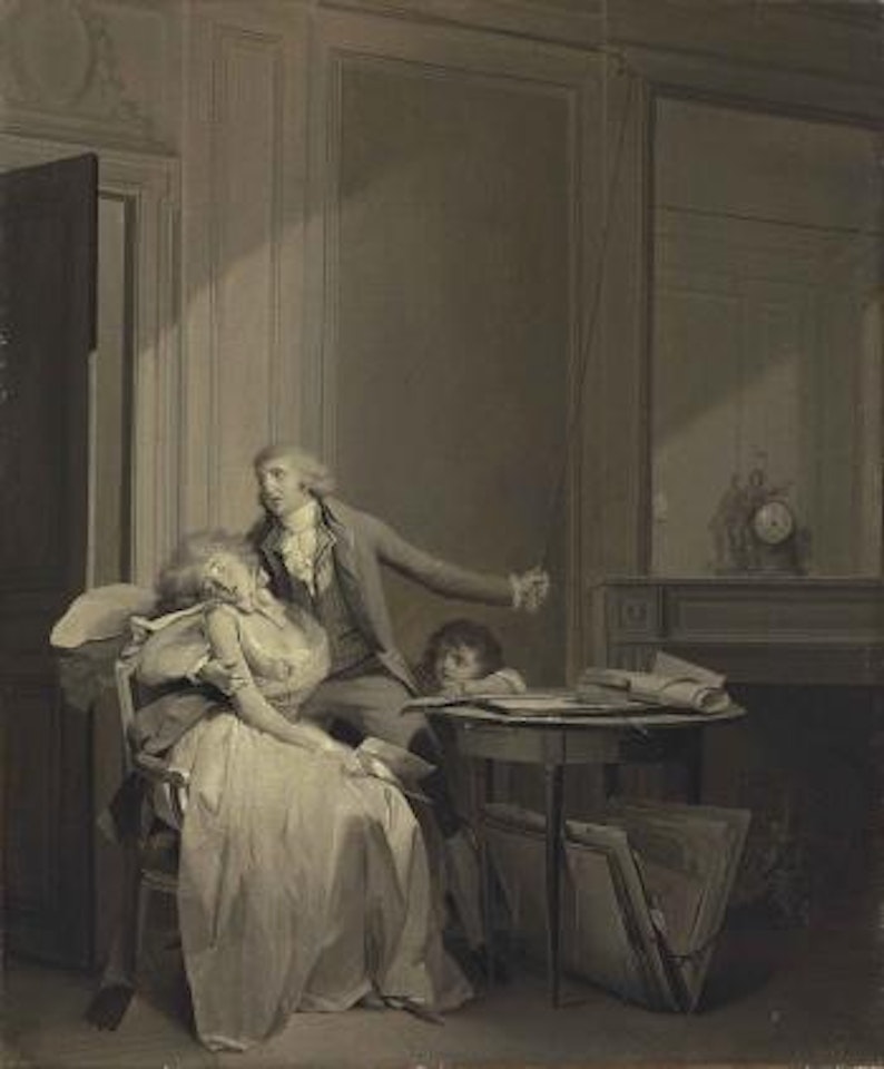La Lettre or 'L'Évanouissement' - en grisaille by Louis-Leopold Boilly