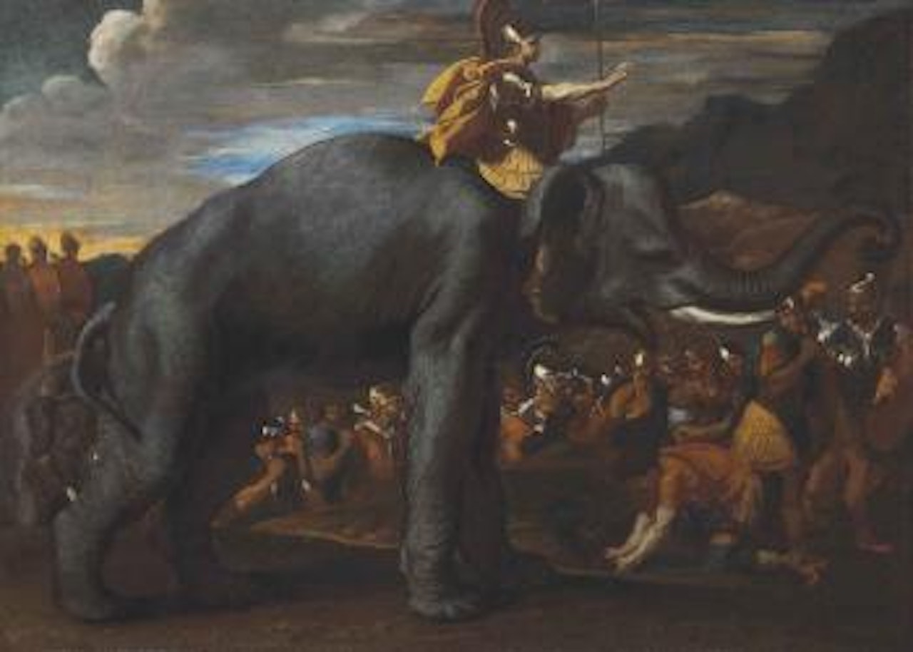 Hannibal crossing the Alps on an Elephant by Nicolas Poussin