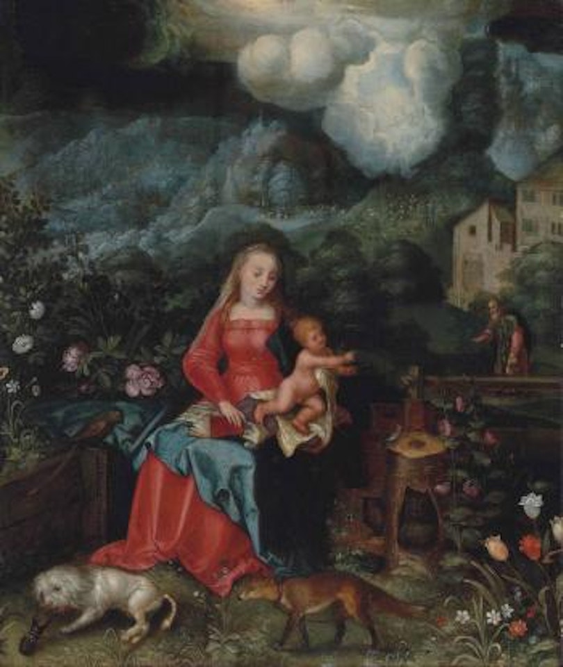 The Virgin and Child with a multitude of animals by Flemish School