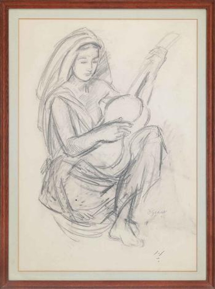 The Guitar Player: study for seguidilla no. 47 by Duncan Grant