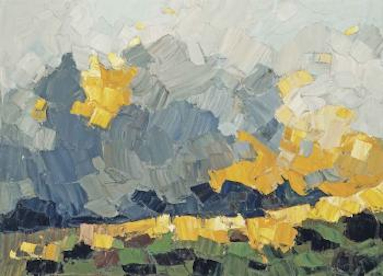 Skyscape looking towards Newborough Forest from Llandwyn Bay by Kyffin Williams