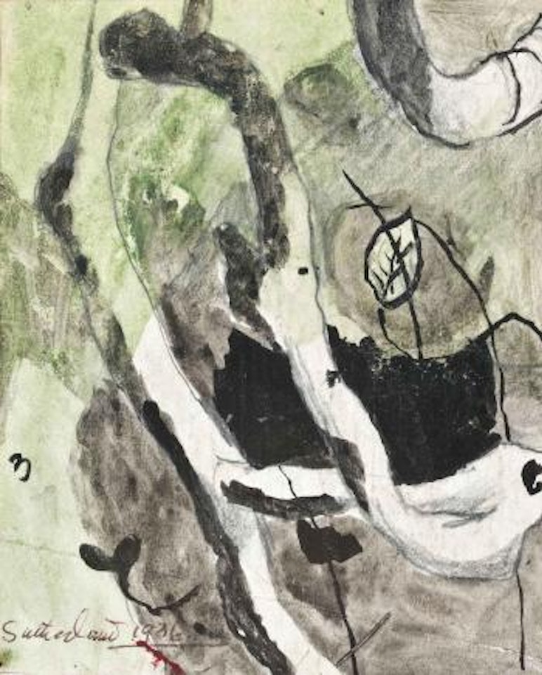 Study for trees by the side of a lane by Graham Sutherland