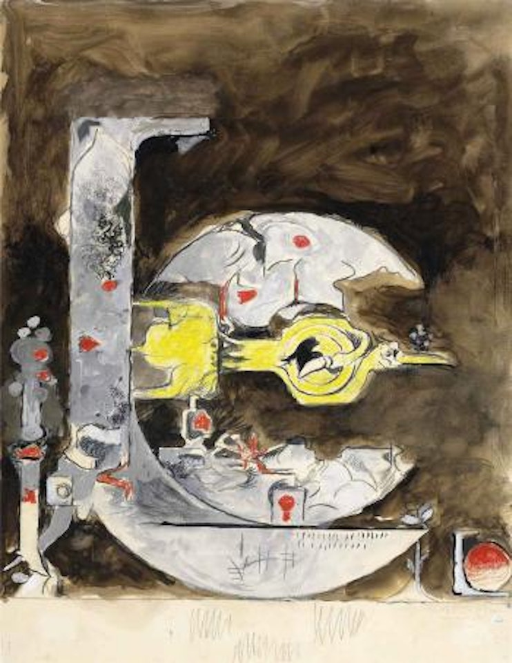 Untitled (Rock form with bird) by Graham Sutherland