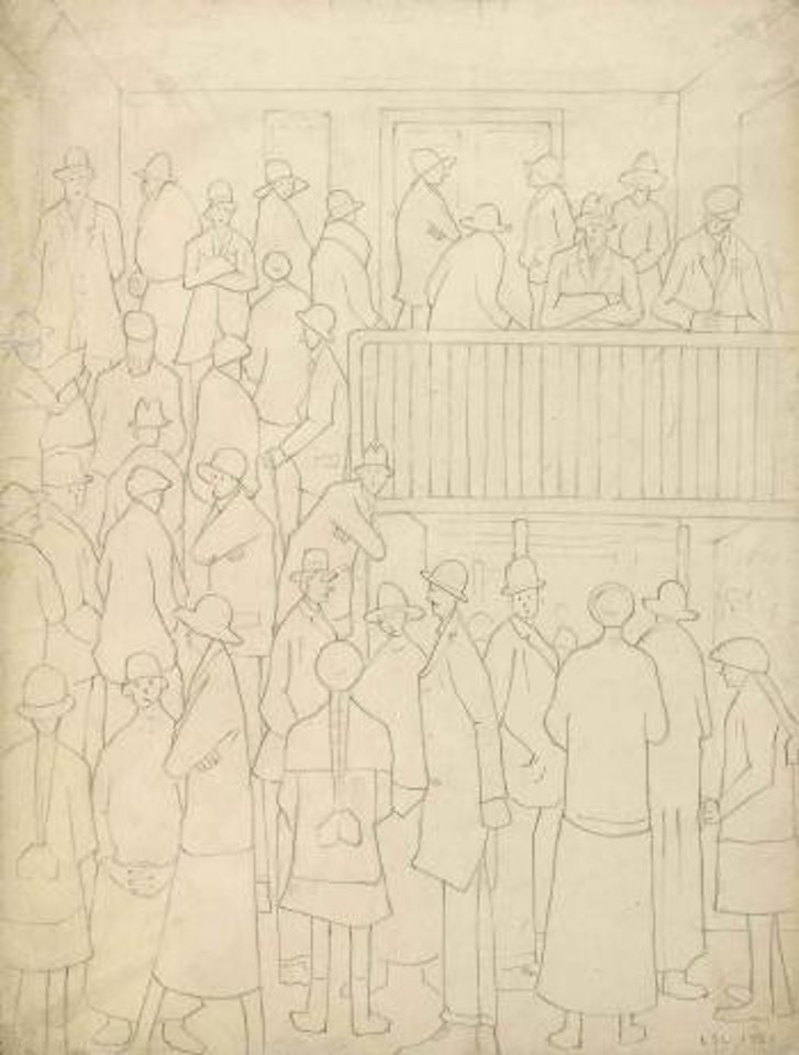 Entrance to the Stockport 'Garrick' by Laurence Stephen Lowry