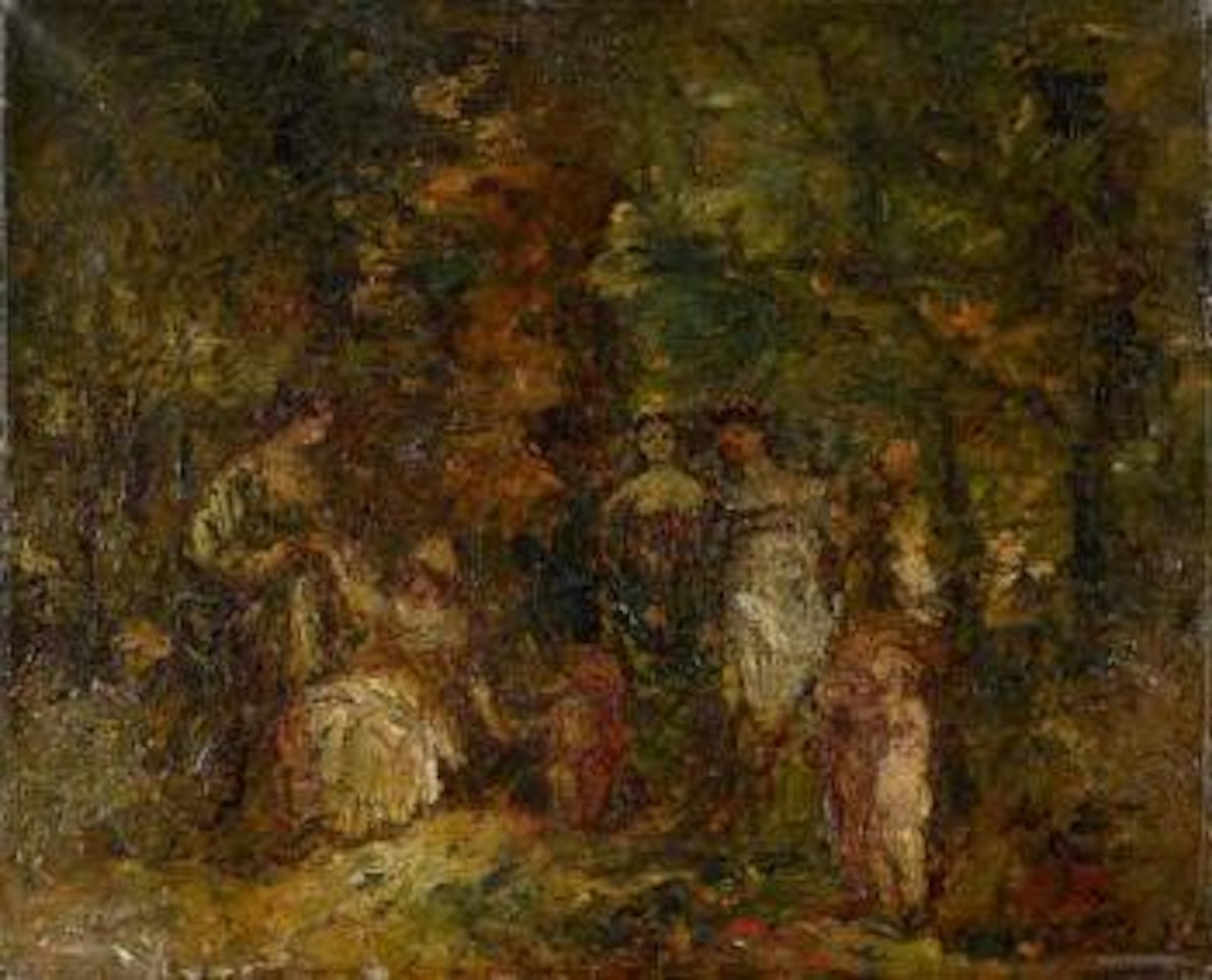 La rencontre des jeunes dames by Adolphe Monticelli