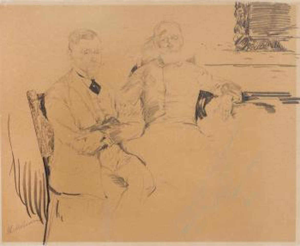 Portrait of the famous Russian physiologist Ivan Petrovich Pavlov with a colleague by Filip Malyavin