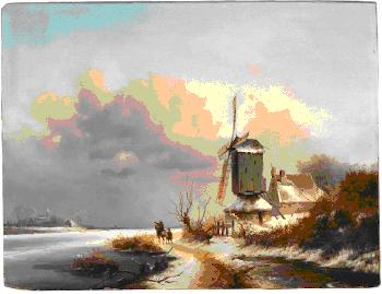 Winterlandschaft mit Mühle by Fredrik Marinus Kruseman