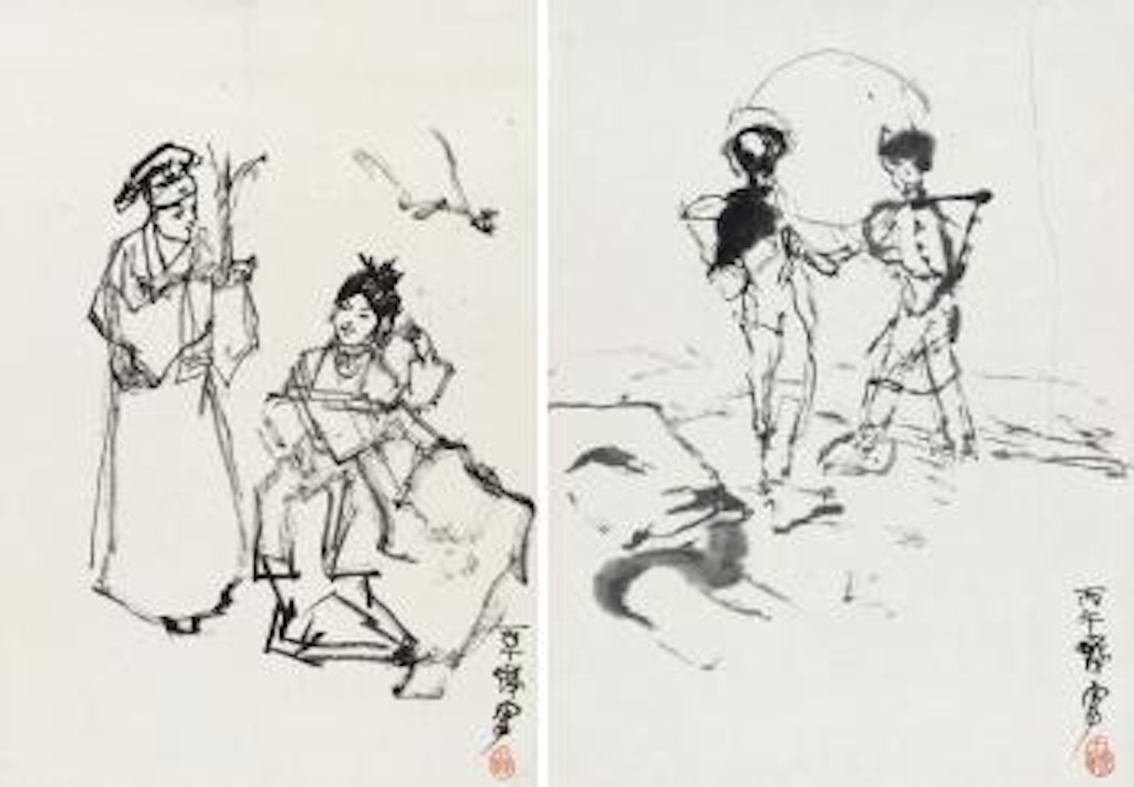 Two Character From Chinese Drama by Cheng Shifa