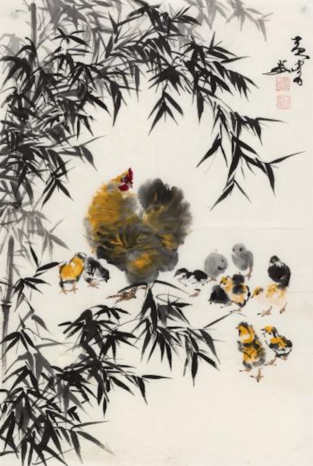 Hen And Chicks by Huang Zhou