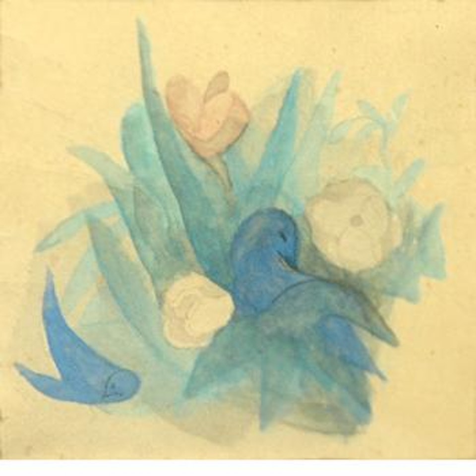 Blue Birds and Flowers by Marie Laurencin