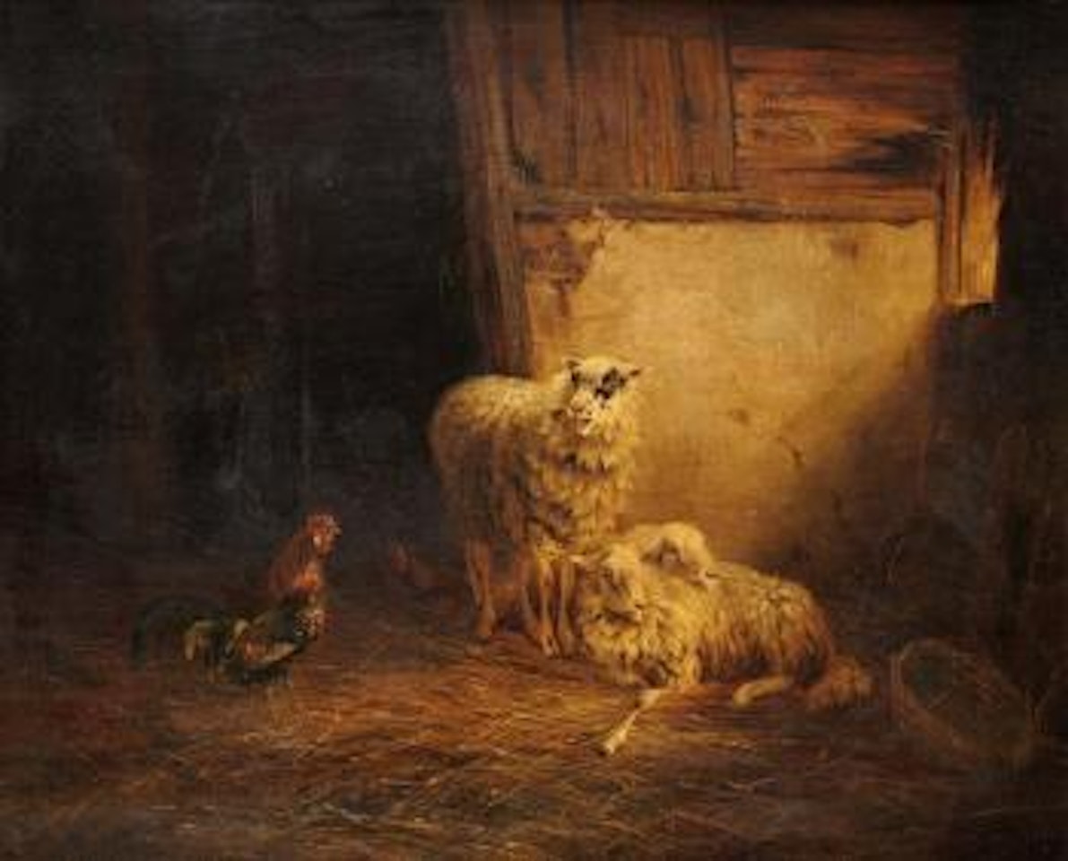 Brebis et coq by August Knip
