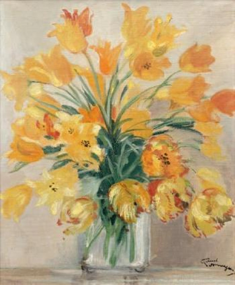 Les tulipes jaunes by Jean Gabriel Domergue