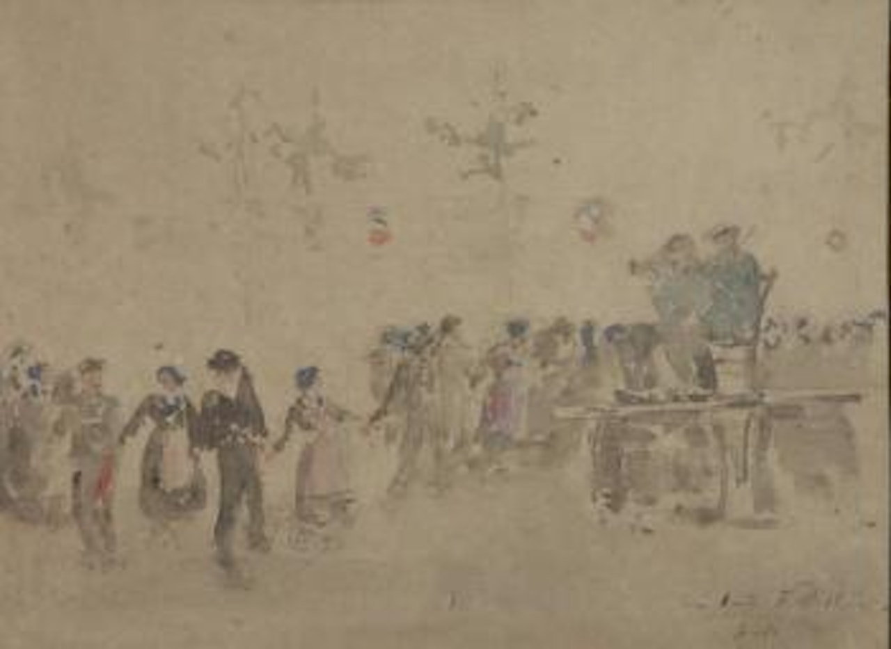 Fête en Bretagne by Eugène Boudin