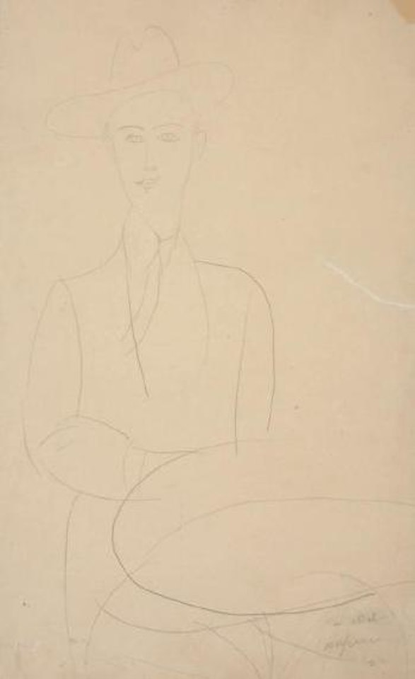 Portrait d'Abdul Wahab assis devant un guéridon by Amedeo Modigliani