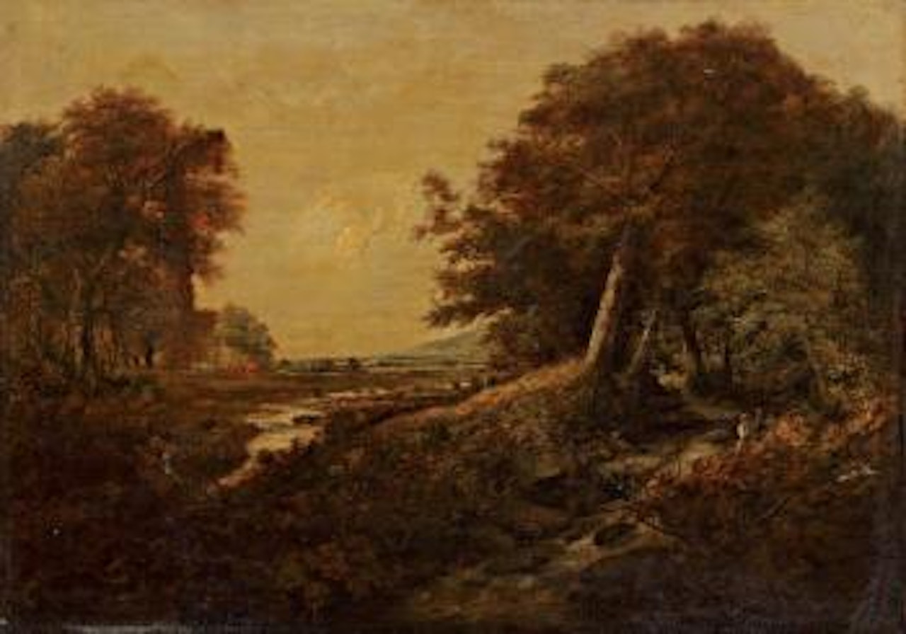 Paysage au troupeau près d'une rivière by John Constable